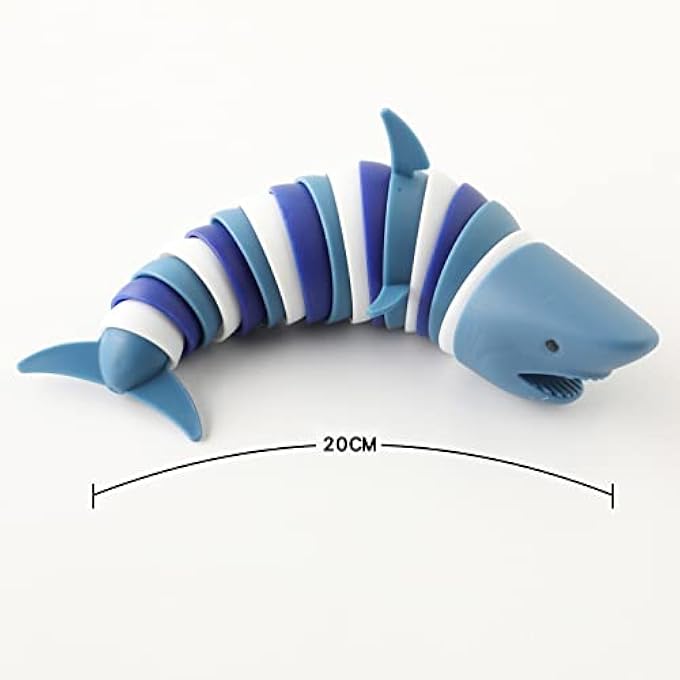 MEIEST Fidget Slug Toy,3D Articulated Stretch Shark Stress Reliever Hand Toy, Sensory Stress Relief Toy for Adults and Kids, Pressure Relieving and Anti-Anxiety Office Desk Toy(Multi-Color) - Image 2
