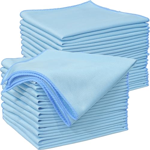 ATZNZIK 24 Pack Microfiber Glass Cleaning Cloth 16 Inch X 16 Inch Polishing Cloths Glass Cleaning Towel Lint Free Cloth for Cleaning Windows, Glasses, Mirrors, Windshields, Stainless Steel - Image 1