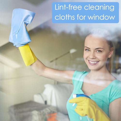 ATZNZIK 24 Pack Microfiber Glass Cleaning Cloth 16 Inch X 16 Inch Polishing Cloths Glass Cleaning Towel Lint Free Cloth for Cleaning Windows, Glasses, Mirrors, Windshields, Stainless Steel - Image 4
