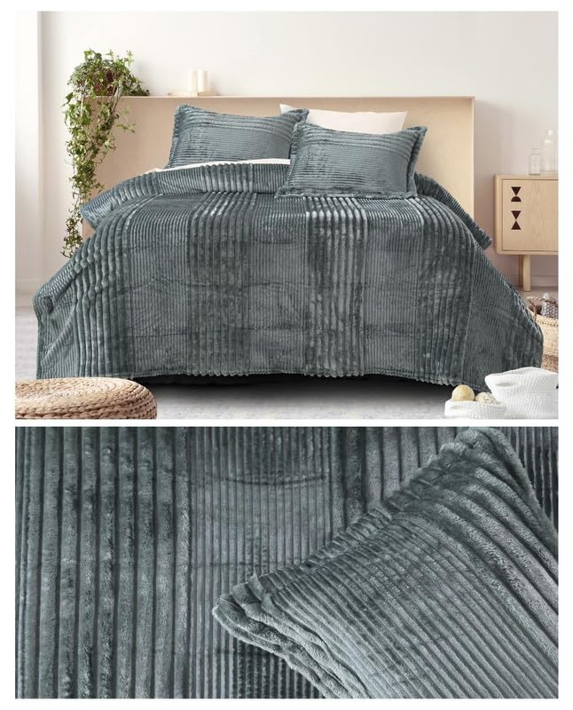 ELSTONE HOME with Device ELSTONS Home Soft Velvet Warm Winter Solid Flannel Fleece Bedsheet for Double Bed King Size 90x100 inches with 2 Pillow Covers Double Bed Warm Bedsheet Special for Diwali Gift27  - Image 1