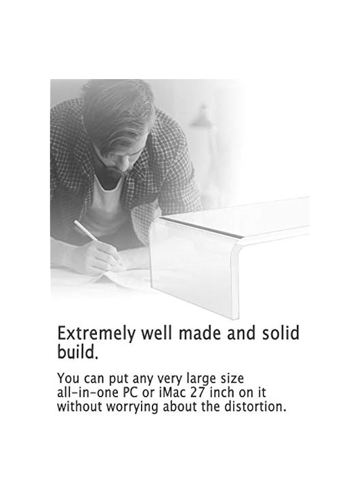 erorex - Clear Computer Stand, Acrylic Monitor Riser with Sturdy, Hold up to 50lbs Desktop Stand Heavy Duty Acrylic, for Ergonomic Working - Image 1