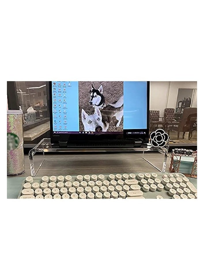 erorex - Clear Computer Stand, Acrylic Monitor Riser with Sturdy, Hold up to 50lbs Desktop Stand Heavy Duty Acrylic, for Ergonomic Working - Image 1