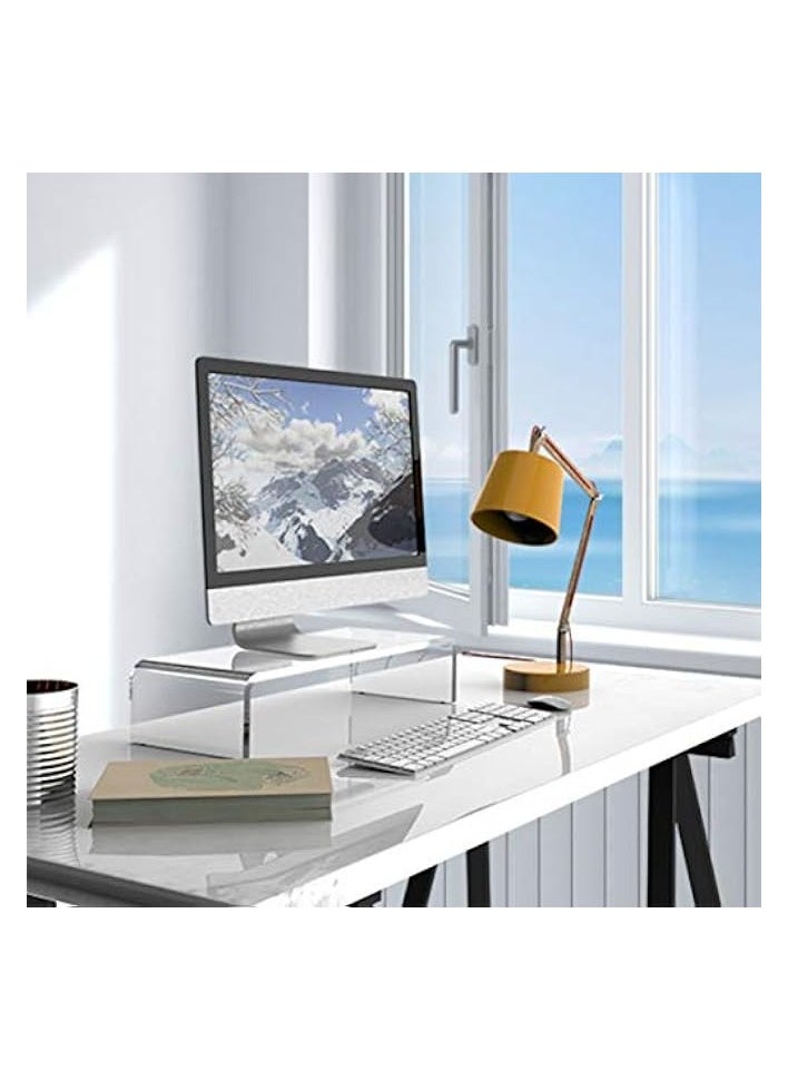 erorex - Clear Computer Stand, Acrylic Monitor Riser with Sturdy, Hold up to 50lbs Desktop Stand Heavy Duty Acrylic, for Ergonomic Working - Image 1