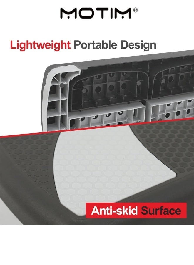 موتيم منصة خطوة التمارين الهوائية مع 3 مستويات ارتفاع قابل للتعديل للصالة الرياضية المنزلية  وقوة القلب  والقلب  وتنغيم الساق الأساسية  والتدريب على التوازن والتدريبات منخفضة التأثير - Image 3