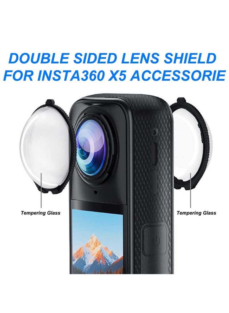 Lens Guards for Insta360X5, Protective Lens Cover, Tempered Glass Dual Lens Protector Case Action Camera Accessories, (Optical glass)  - Image 2