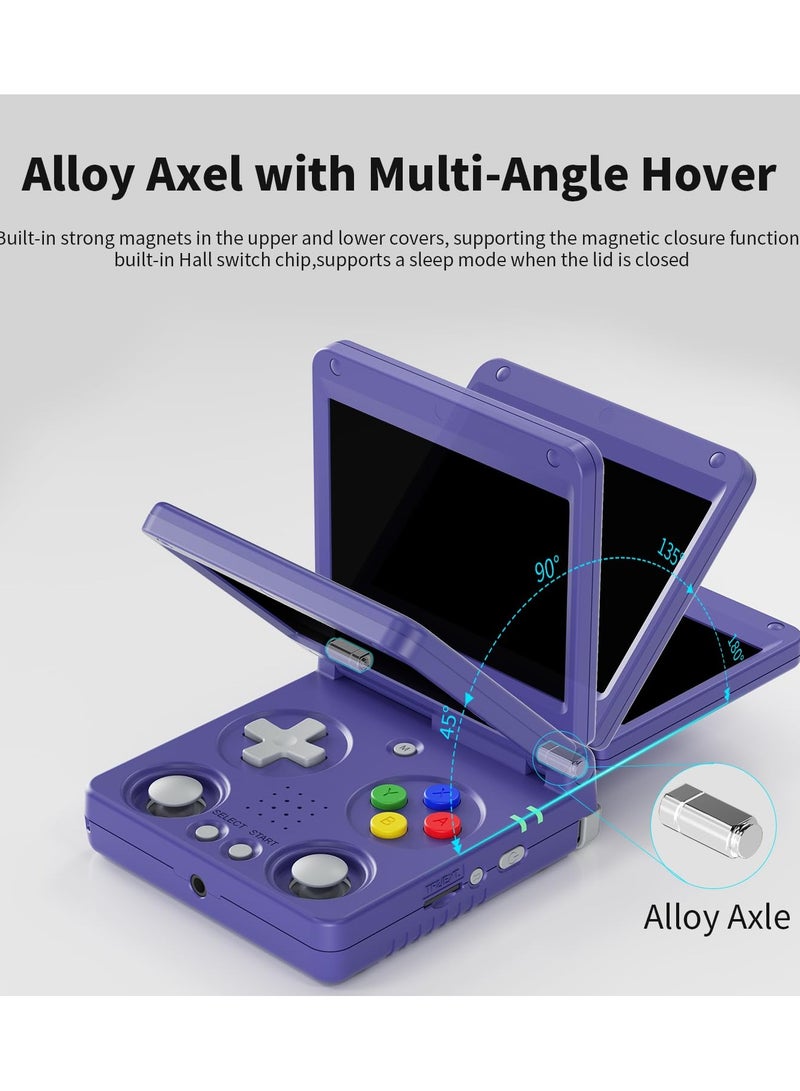 ANBERNIC  RG34XXSP Foldable Retro Handheld Game Console , 3.4 Inch IPS Screen Linux System Sunken Dual Joystick Built-in 64G TF Card 4353 Games Handheld Emulator Support 5G WiFi Bluetooth TV Output(Indigo) - Image 3