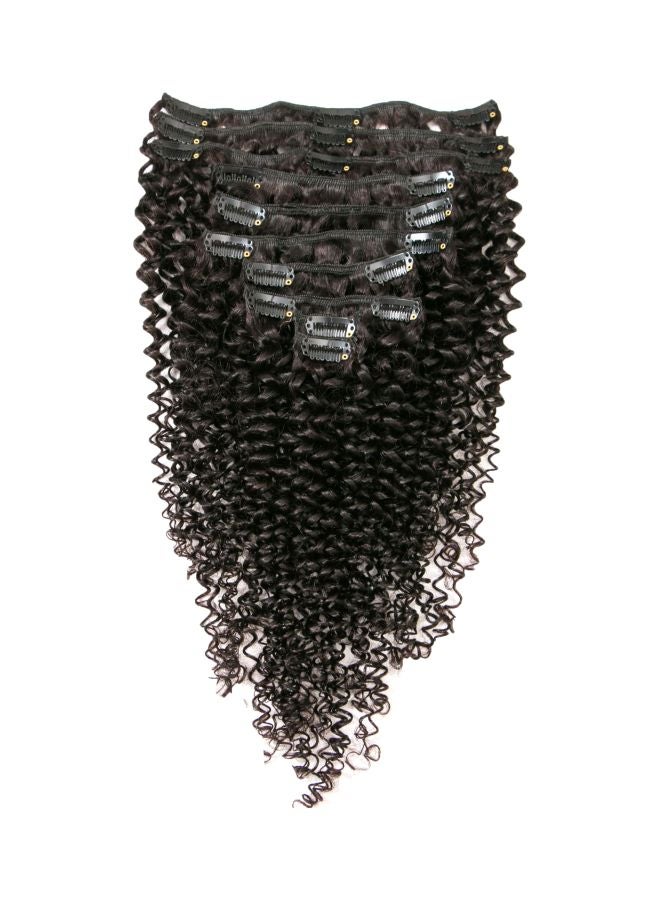 Rolisy Kinky Curly Clip In Hair Extensions Human Hair 16 Inch Curly Hair Extensions Clip In Human Hair for Black Women 3C 4A 4B Afro Kinky Curly Hair Clip Ins Soft Brazilian Remy Hair Thick Ends - Image 1