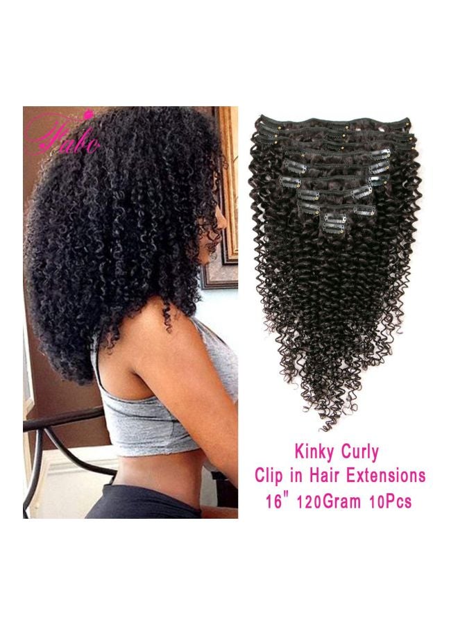 Rolisy Kinky Curly Clip In Hair Extensions Human Hair 16 Inch Curly Hair Extensions Clip In Human Hair for Black Women 3C 4A 4B Afro Kinky Curly Hair Clip Ins Soft Brazilian Remy Hair Thick Ends - Image 2