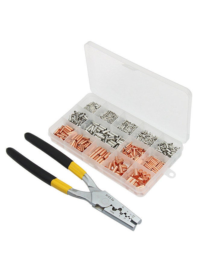 Generic - 970pcs Copper Terminal Set CopperPipe Terminals Kit with Terminals Box Terminals with Heat-shrinkable Tube CopperPipe Connector Copper Cable Crimp Terminal - Image 1