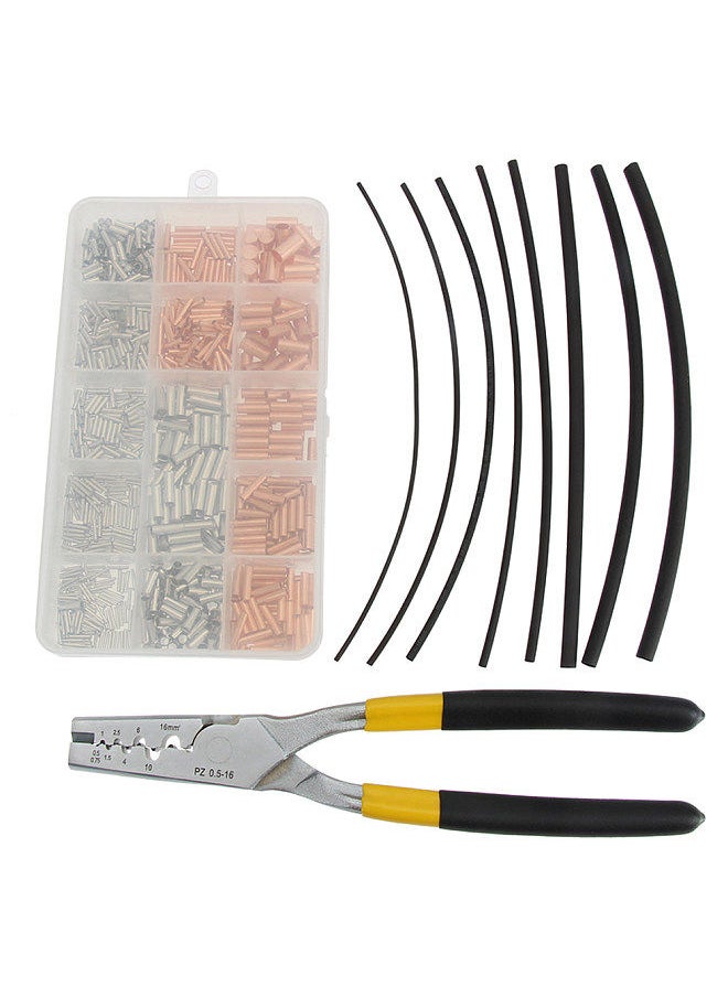 Generic - 970pcs Copper Terminal Set CopperPipe Terminals Kit with Terminals Box Terminals with Heat-shrinkable Tube CopperPipe Connector Copper Cable Crimp Terminal - Image 1