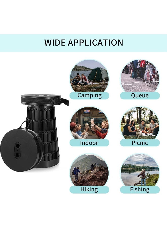 AWH Aminery Multifunctional Foldable Chair Shrink Stool Portable Telescoping Stool, Retractable for Camping Garden Fishing Hiking Travel BBQ, Adjustable Plastic Stools - Image 3