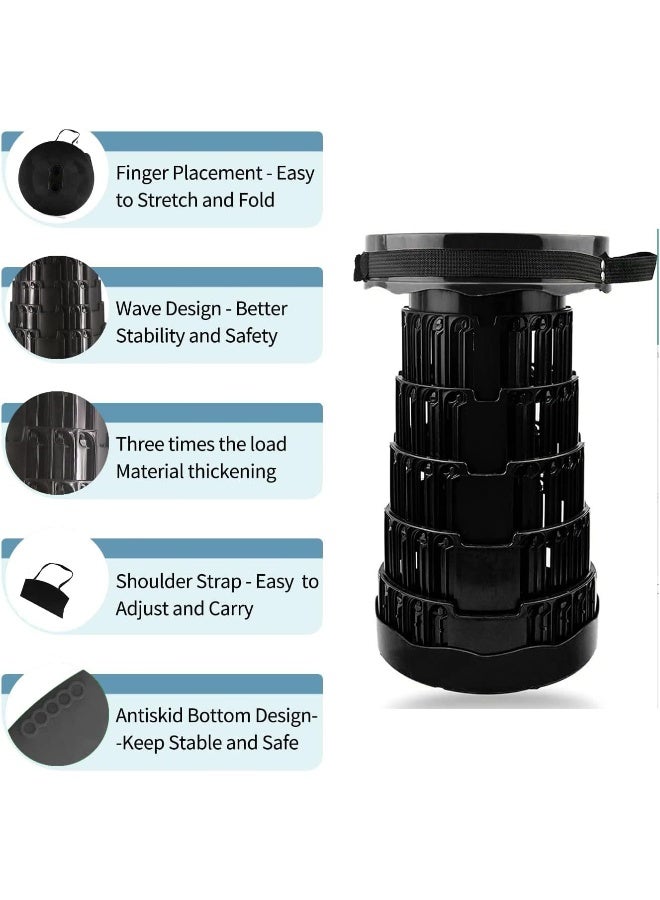 AWH Aminery Multifunctional Foldable Chair Shrink Stool Portable Telescoping Stool, Retractable for Camping Garden Fishing Hiking Travel BBQ, Adjustable Plastic Stools - Image 4