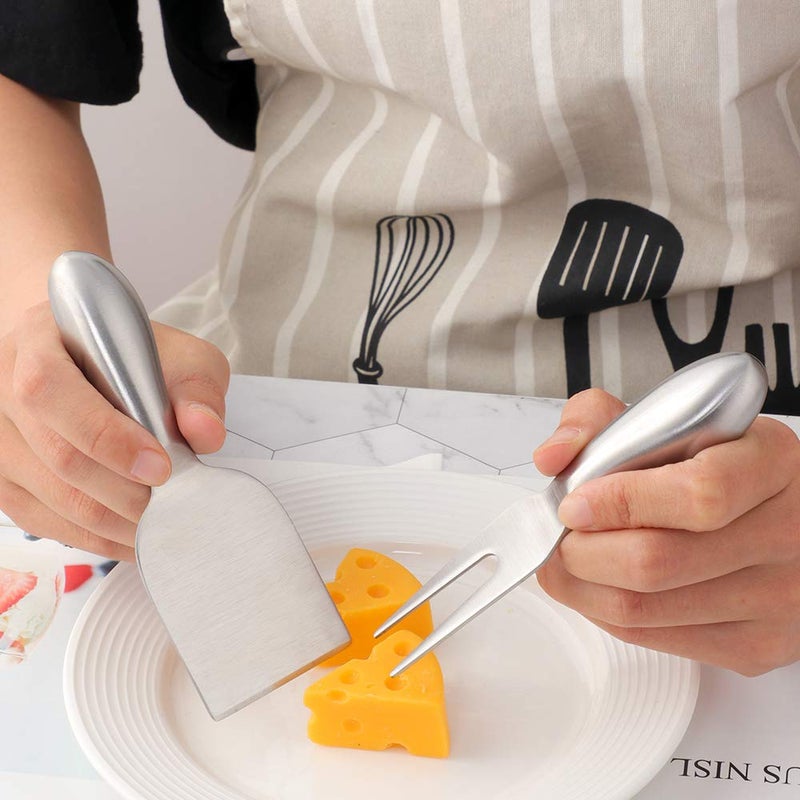 Silver Cheese Shovel Set 6 Piece Stainless Steel Hollow Handle Spreader Dishwasher Safe - Image 4