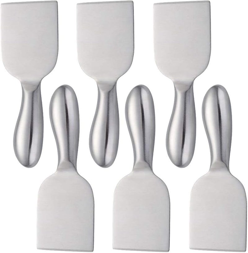Silver Cheese Shovel Set 6 Piece Stainless Steel Hollow Handle Spreader Dishwasher Safe - Image 1