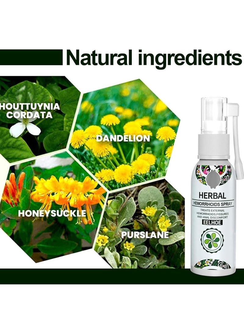EELHOE Herbal Hemorrhoids Spray - Soothing Relief with Natural Ingredients - Fast-Acting Formula for Hemorrhoid Discomfort - 30ML - Image 3