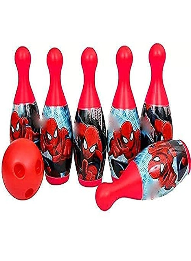BlackZone Bowling Pins Toy Game Set for Kids with 6 Pins and 1 Ball | Indoor Outdoor Colourful Sports Game for Kids | Educational Toy Birthday Gifts for Baby Toddlers (Spiderman) - Image 2