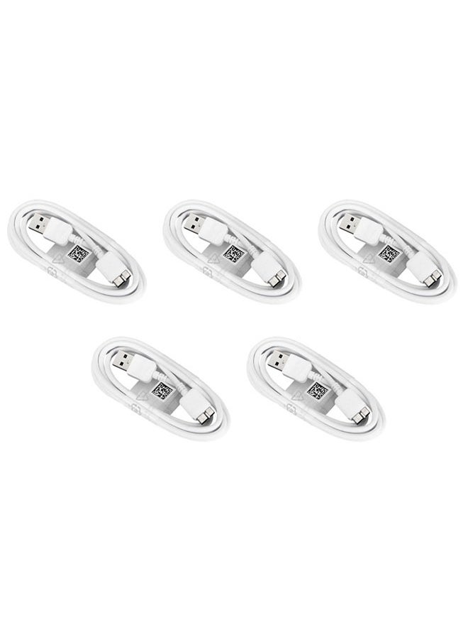 Generic - Pack of 5 USB 3.0 Sync Data Charging Cable For Samsung Galaxy Tab Pro 12.2 Note 3 S5 White - Image 1