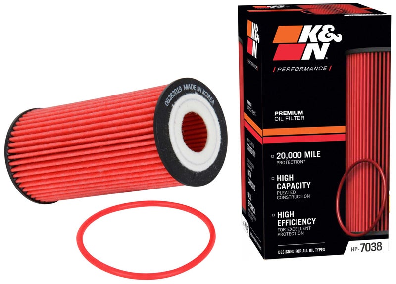 K&N Premium Oil Filter: 20,000 Mile Engine Protection, High Capacity/High Efficiency: Compatible with 2009-2023 AUDI/Porsche/Volkswagen (See Product Description for Select Models) HP-7038 - Image 1