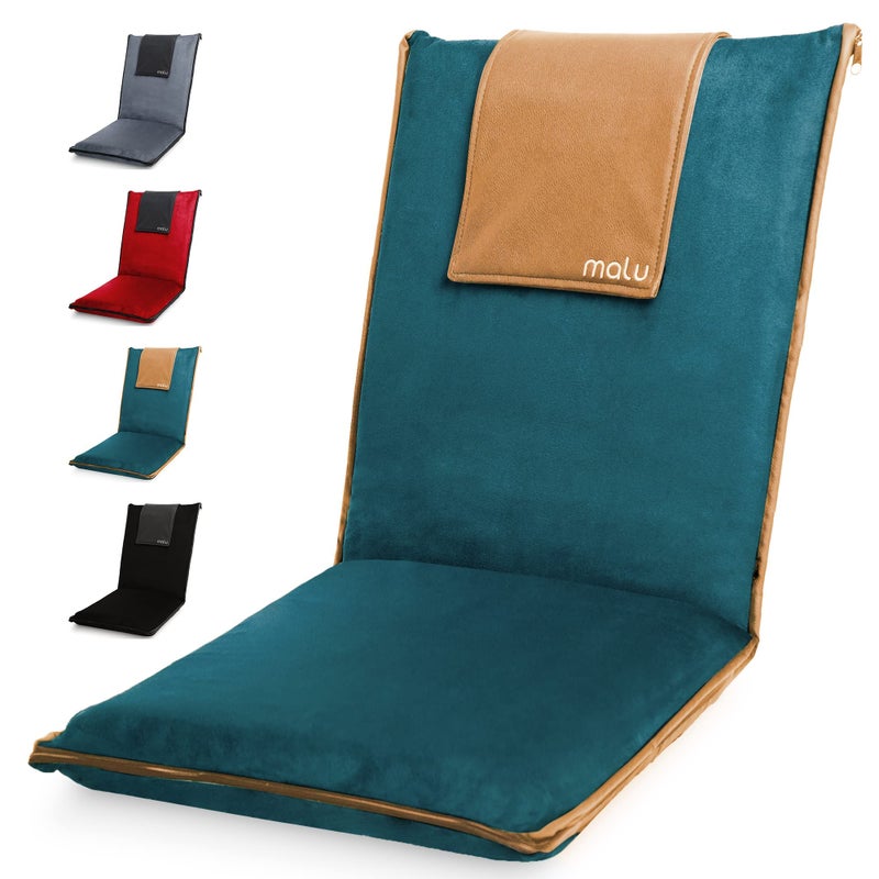 malu Extra Large Padded Floor Chair wBack Support Japanese Chair Meditation Cushion Comfortable Folding Backrest Removable Easy Wash Cover