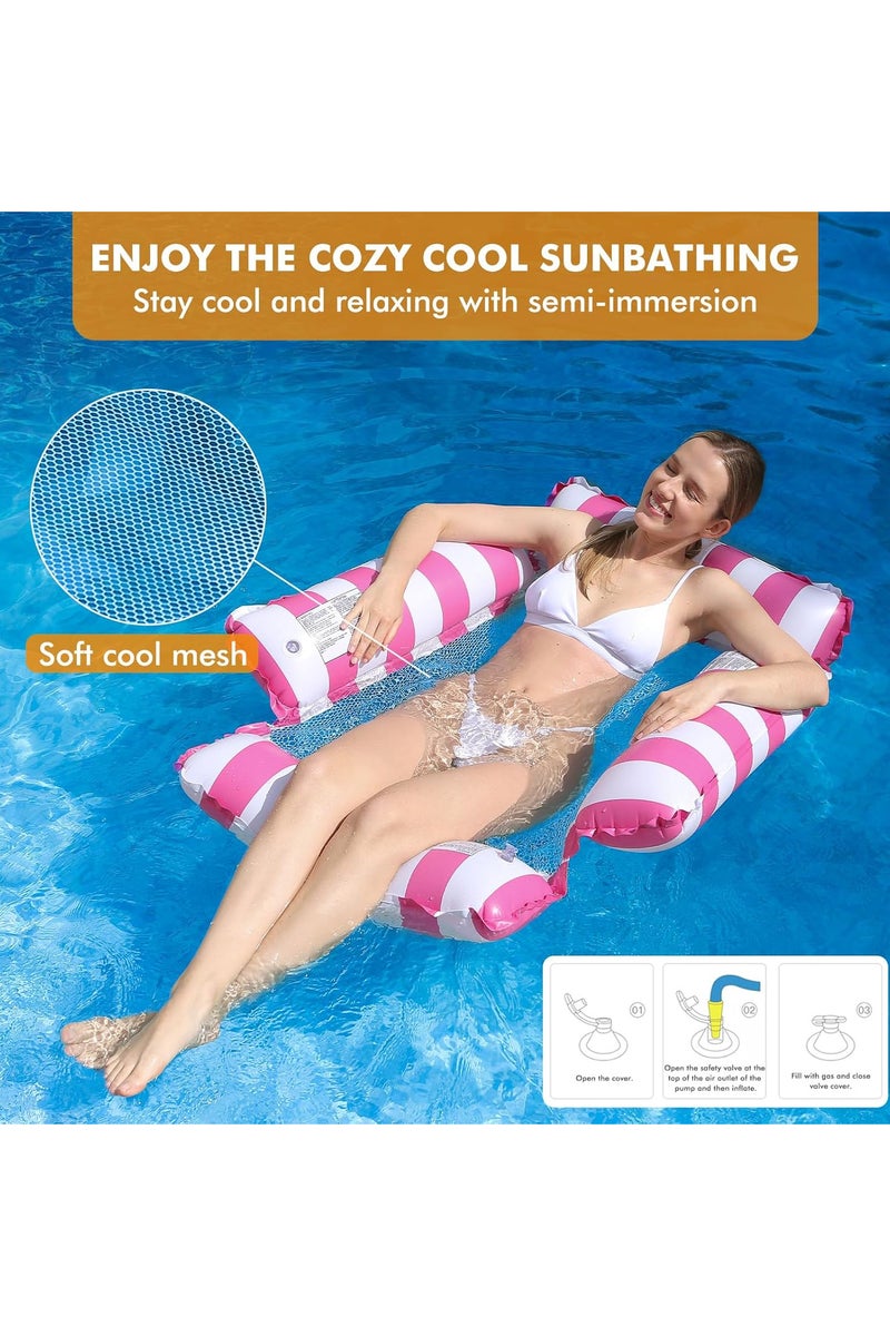 Inflatable pool float Practical, versatile design: hammock, chair, or floating bed Equipped with a strong net for optimal stability and comfort Lightweight and easy to carry, ideal for the pool, beach, or lake Designed to provide maximum comfort and relaxation during your summer adventures! - Image 5