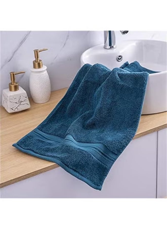 خاجول مجموعة مناشف مكونة من 6 قطع؛ منشفتا حمام ومنشفتا يد و2 مناشف, 100% قطن ممشط سريع الجفاف وفوط حمام سميكة عالية الامتصاص - جودة فندقية ناعمة للحمام والمنتجعات الصحية أزرق - Image 4