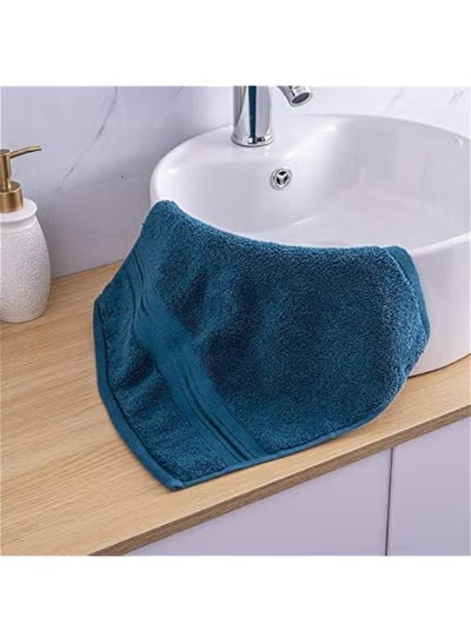 خاجول مجموعة مناشف مكونة من 6 قطع؛ منشفتا حمام ومنشفتا يد و2 مناشف, 100% قطن ممشط سريع الجفاف وفوط حمام سميكة عالية الامتصاص - جودة فندقية ناعمة للحمام والمنتجعات الصحية أزرق - Image 5