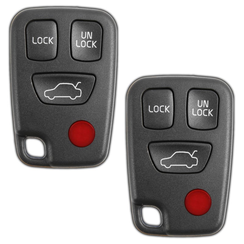 KeylessOption 2x KeylessOption Key Fob Replacement for 1997 1998 1999 2000 2001 2002 2003 2004 2005 Volvo C70 S40 S70 V40 V70 Remote 4Button HYQ1512J Locksmith Required