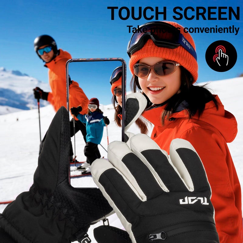 XuoAz Kids Winter Ski Gloves,Warm Waterproof Snow Gloves,Non Slip Snowboard Mittens for Boys Girls(for 8-12 years) - Image 4