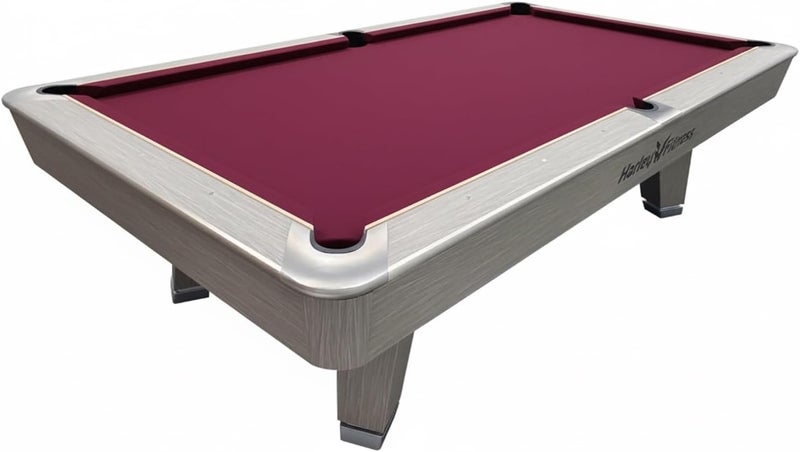 Harley Fitness 9FT Professional Solid Wood Pool Table with Slate Top and Rubber Cushions - Image 1