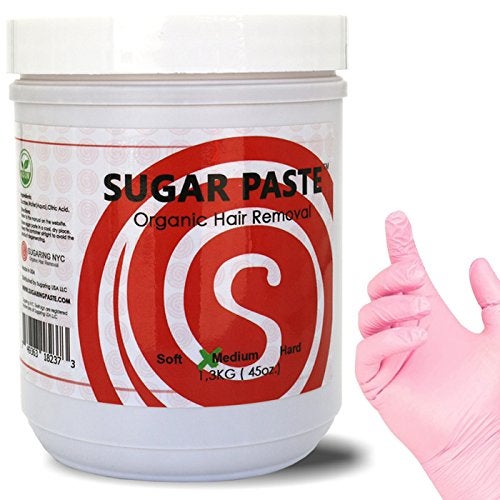 Sugaring NYC Soft Sugaring Paste for Legs Arms and Chest with a Set of Sugaring Latex Gloves 4 pieces