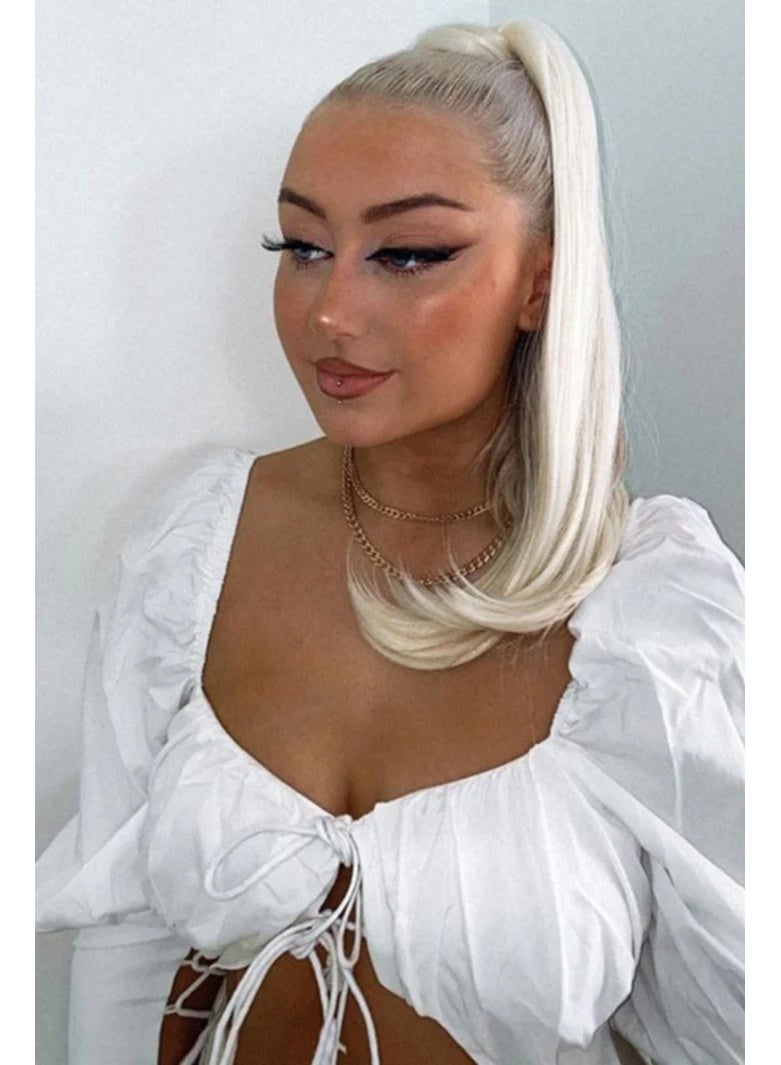 LullaBellz Mini Grande 18" 90S Bounce Wraparound Pony Bleach Blonde - Image 3
