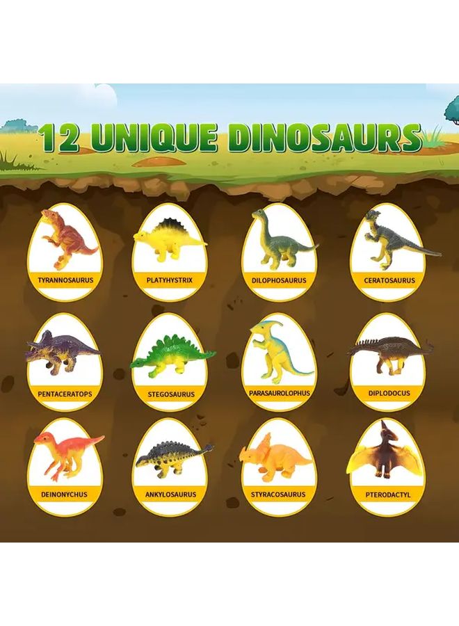 Dinosaur Egg Digging Toy Set 12 Eggs With Dinosaur Figures Educational Science Kit For Kids - Image 5
