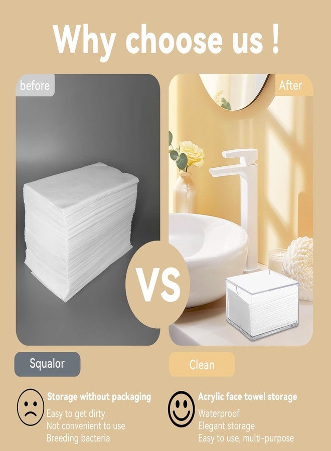 Klmnop Disposable Face Towel Holder, Clear Storage Box with Drawer for Face XL Towels, Stackable Face Towel Box for Bathroom and Vanity(Clear) - Image 5