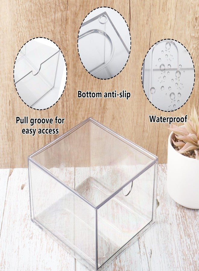 Klmnop Disposable Face Towel Holder, Clear Storage Box with Drawer for Face XL Towels, Stackable Face Towel Box for Bathroom and Vanity(Clear) - Image 4