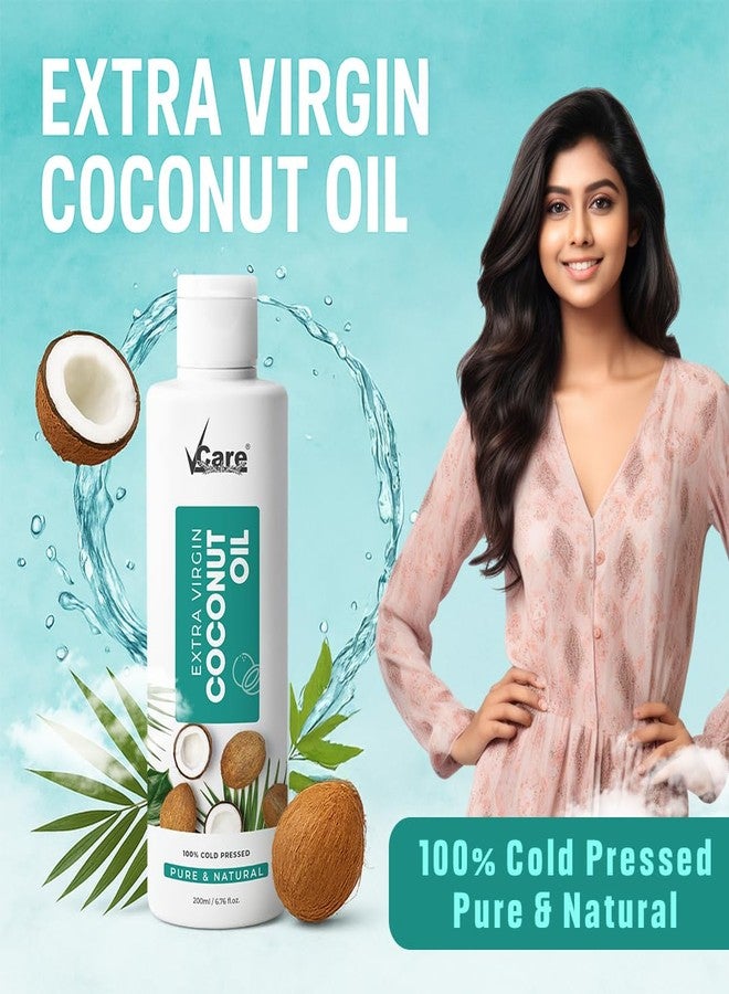 VCare Cold Pressed Extra Virgin Coconut Oil for Hair & Skin Care|Newborn Baby Massage Oil for Kids| Ideal For All Type Skin & Hair Growth Oil for Men & Women|Plastic Bottle 100ml - Image 2