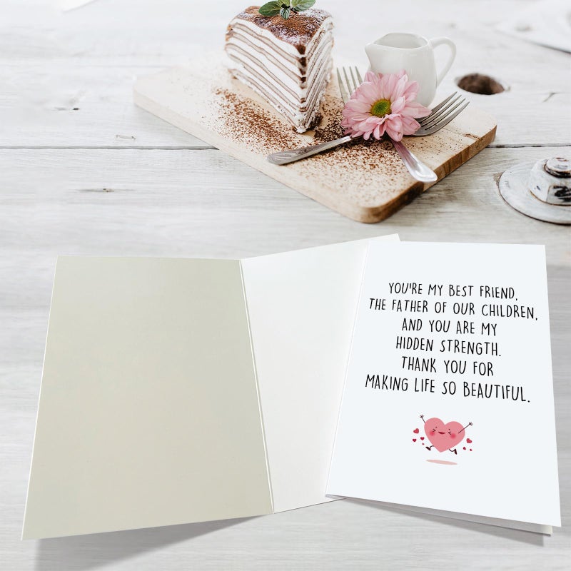 Obbyidk Romantic Father's Day Card for Husband, Sweet Anniversary Card from Wife, Husband Birthday Cards, Thank You for Making Life So Beautiful - Image 3