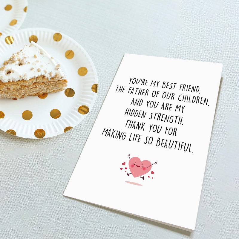 Obbyidk Romantic Father's Day Card for Husband, Sweet Anniversary Card from Wife, Husband Birthday Cards, Thank You for Making Life So Beautiful - Image 4