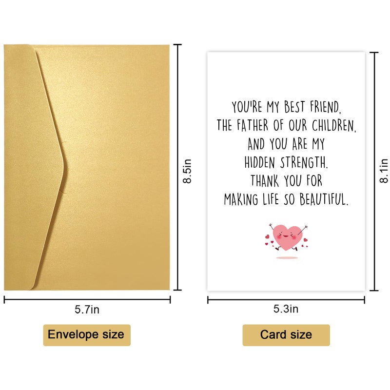 Obbyidk Romantic Father's Day Card for Husband, Sweet Anniversary Card from Wife, Husband Birthday Cards, Thank You for Making Life So Beautiful - Image 2