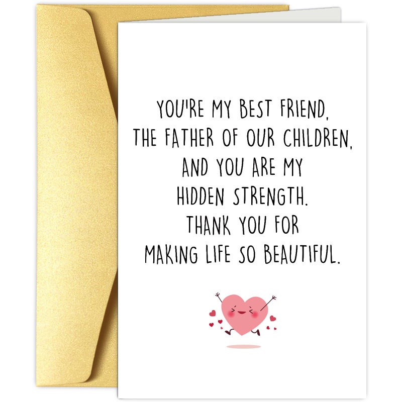 Obbyidk Romantic Father's Day Card for Husband, Sweet Anniversary Card from Wife, Husband Birthday Cards, Thank You for Making Life So Beautiful - Image 1