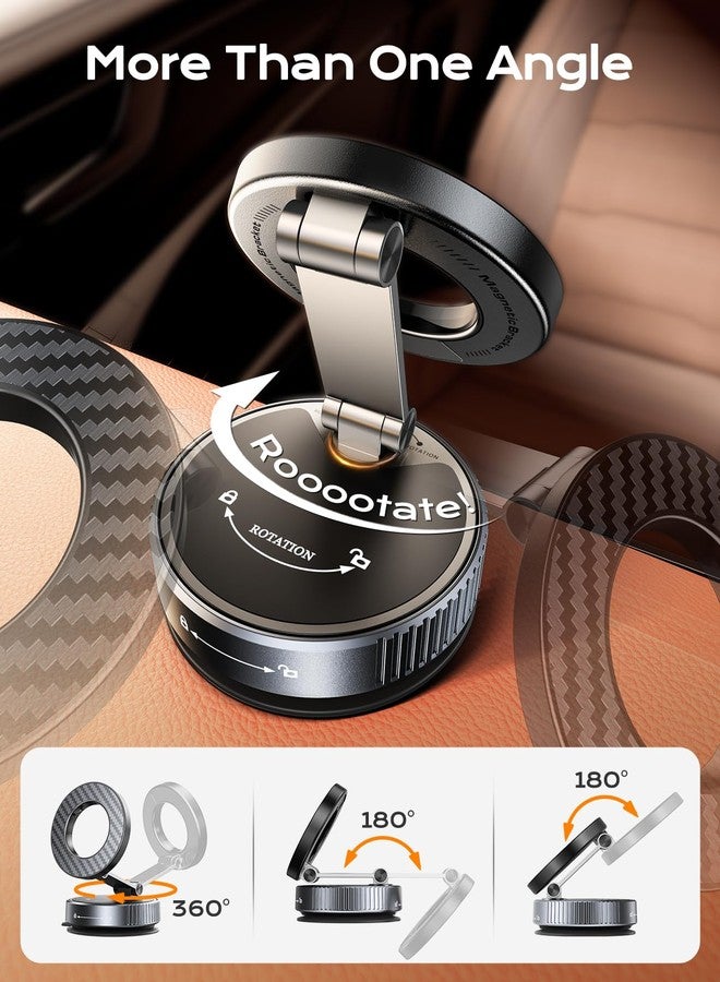 Viccux 2025 Upgraded [Nano Gel+Vacuum Suction] Car Phone Holder for MagSafe, 360° Adjustable & 2400GF Strong Magnetic Phone Holders for Your Car, Dashboard Car Phone Mount for iPhone 17/16/15/14/13/12 - Image 4
