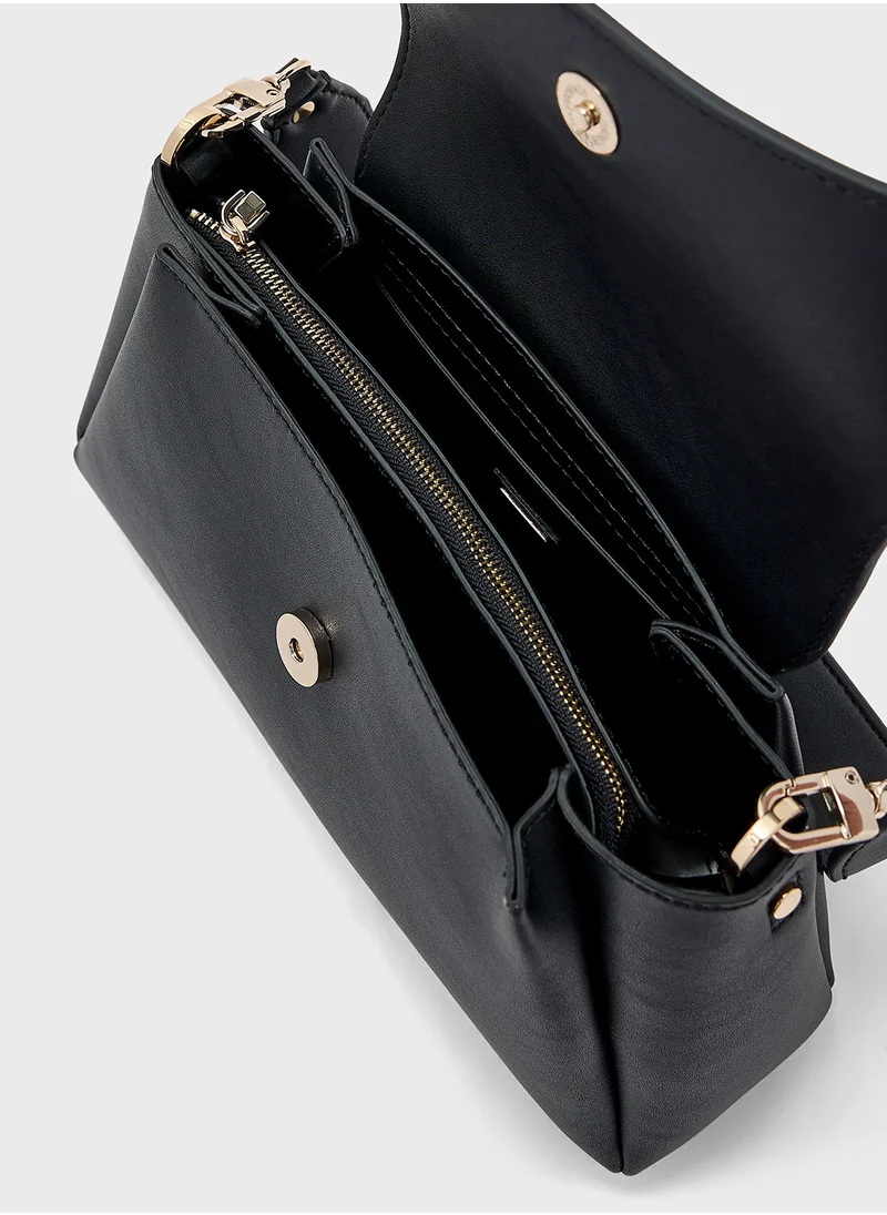 GUESS Logo Detail Sora Flap Over Satchels