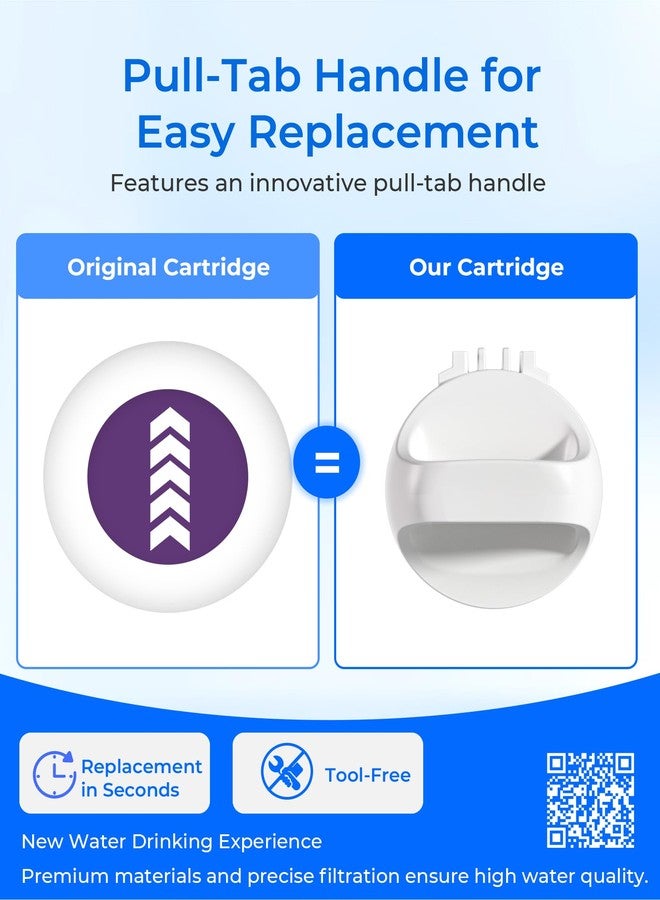 ووتر دروب فلتر مياه بديل من Waterdrop طراز EDR1RXD1 لفلتر Everydrop® رقم 1، وWhirlpool® W10295370A، وEDR1RXD1B، وP8RFWB2L، وP4RFWB، وWD-F38، وKenmore® 46-9081، و46-9930، عبوة من 3 فلاتر - Image 3