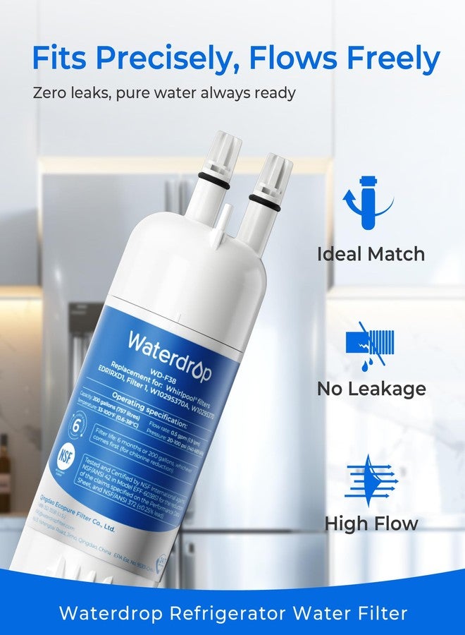 ووتر دروب فلتر مياه بديل من Waterdrop طراز EDR1RXD1 لفلتر Everydrop® رقم 1، وWhirlpool® W10295370A، وEDR1RXD1B، وP8RFWB2L، وP4RFWB، وWD-F38، وKenmore® 46-9081، و46-9930، عبوة من 3 فلاتر - Image 5