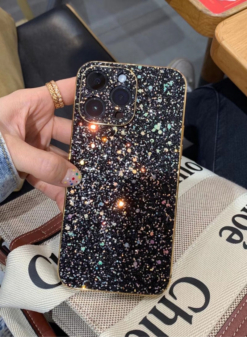 Suteni Sequin Electroplated Soft Edge Back Cover Phone Case for iPhone - Image 2