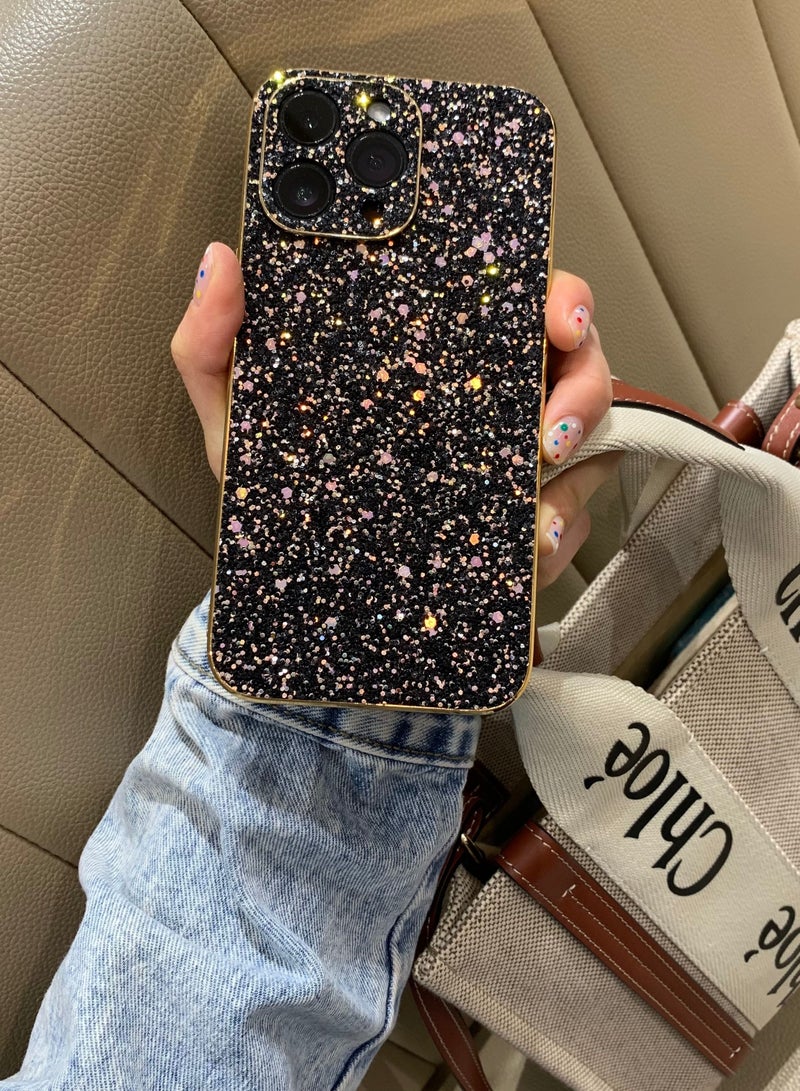 Suteni Sequin Electroplated Soft Edge Back Cover Phone Case for iPhone - Image 1