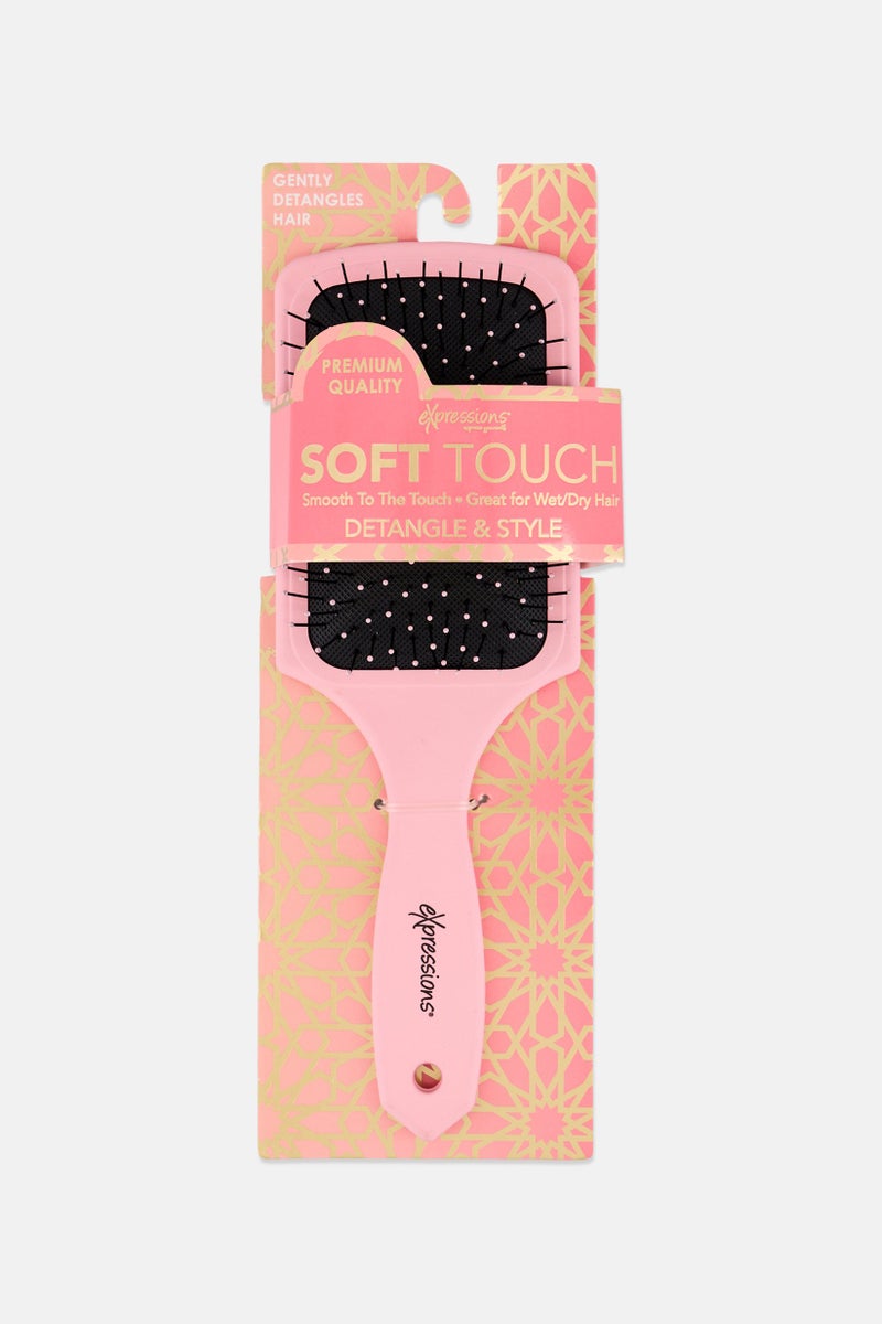 Expressions Women Soft Touch Detangle And Style Hair Brush, Pink - Image 1