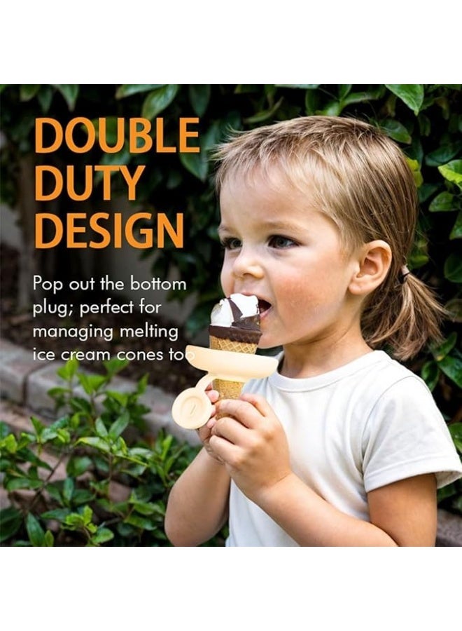 Silicone Popsicle Holders for Kids, Ice Cream Holder to Prevent Drips on Hands, Catch Before Dripping, Reusable for Popsicles, Ice Cream-4count - Image 5