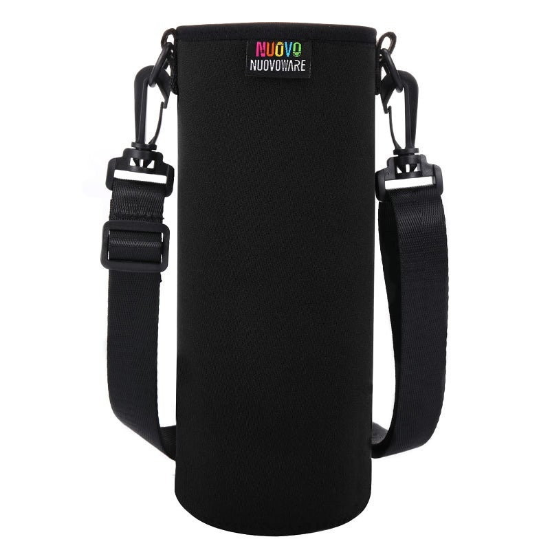 Nuovoware Water Bottle Carrier Bag Premium Neoprene Portable Insulated Water bottle Sling Holder Bag 750ML with Adjustable Shoulder Strap for Men Women Hiking Sling Bottle Bag Case Black - Image 2