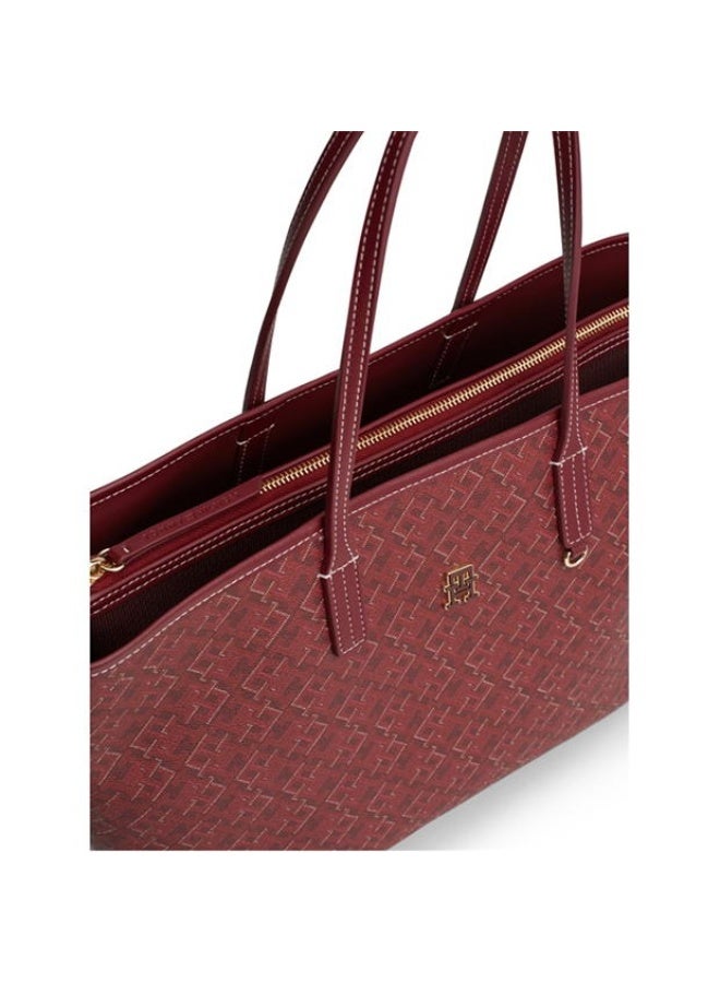 Hilfiger Denim Tommy Hilfiger Monoplay Removable Laptop Pouch Handbag Burgundy TB75 - Image 2