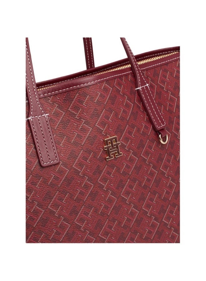Hilfiger Denim Tommy Hilfiger Monoplay Removable Laptop Pouch Handbag Burgundy TB75 - Image 3